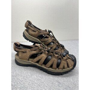 Keen Brown Leather Strappy Hiking Sandals Mens Size 8.5 Outdoor Durable Toe Prot